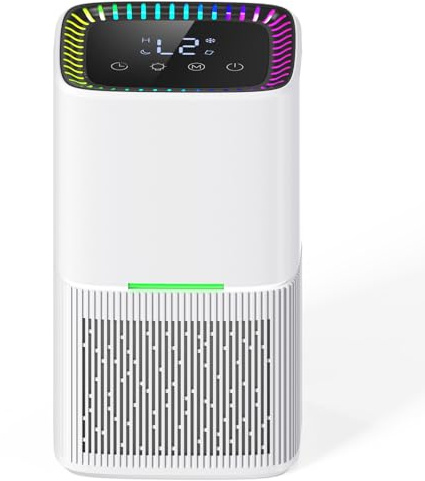 Deumidificatore Casa Muffa 1800ML, Portatile Silenzioso, Sbrinamento Automatico, Timer, Luce a 7 Colori | Deumidificatore Piccolo per Bagno, Armadio, Camera da Letto, 645ml/Giorno