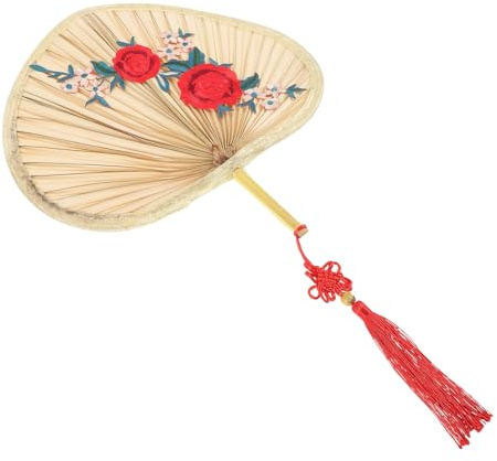 KJHBV Ventaglio in Foglia di Palma Intrecciata in Stile Cinese, Ventilatore Portatile per Casa e Danza Accessorio per Performance Sceniche