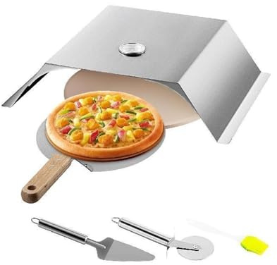 Kit forno for pizza da 13 pollici in acciaio inossidabile con camera for facile usare Giardini all'aperto Terrazze Uso domestico Per principianti del fai da te