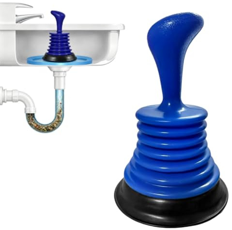 Mini Sink Plunger, Toilet and Drain Unblocker for Kitchen Sinks, Bathtubs, Showers-Powerful Clog Remover Sink plungers for unblocking (Blue)