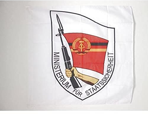 AZ FLAG Flagge DDR Ministerium für Staatssicherheit 90x90 cm Hohlsaum | Für innen und außen Stasi dekorative Flagge doppelte Nähte und verstärkte Kanten mit Masttunnel 100D Polyester