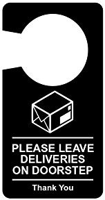 OriginDesigned Hinweisschild mit Aufschrift Please Leave Deliveries On Doorste, wasserdicht, gelb/schwarz, Acryl-Kunststoff (schwarz)