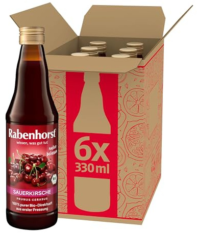 RABENHORST Sauerkirsche Muttersaft BIO 6er Pack (6 x 330 ml) | 100 % purer Sauerkirsch-Direktsaft aus erster Pressung