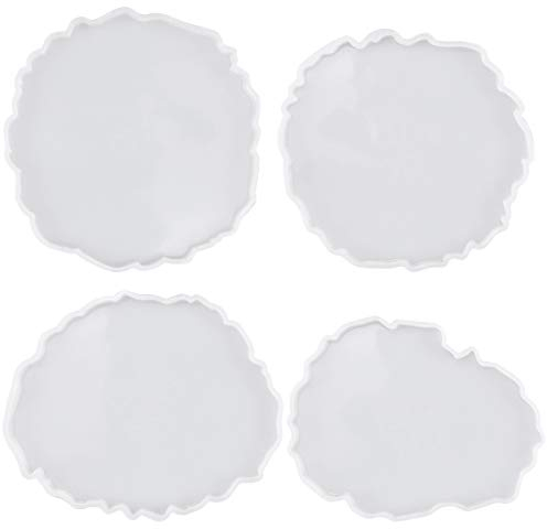 Set mit 4 Silikonformen, Epoxidharz, Kunstharz, DIY, Löschen, Silikon, Epoxidharz, Formen, Beton, Gips, Handwerk, Tablett, Seife, dekorativer Beton