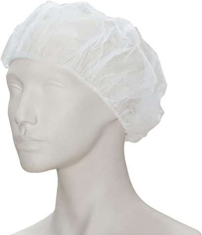 100 Stück Baretthauben, weiß, Größe 50 cm (M), aus PP-Vlies, im Polybeutel, (Schwesternhauben Kopfhauben Hygiene Vlieshauben Einmalhauben Baretthauben) - Marke BICAP