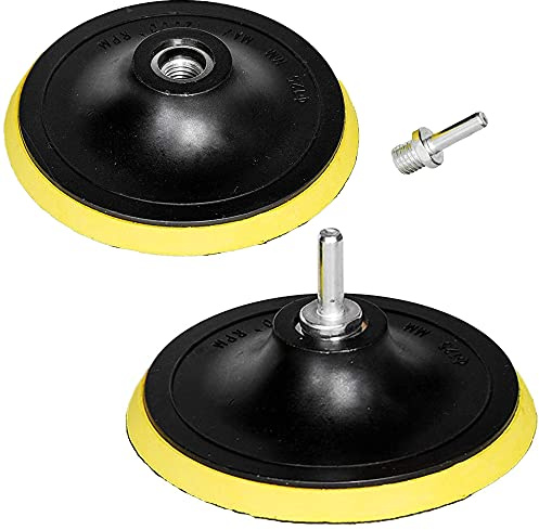 Bestgle 2-pack 5 tums bakplatta med krok och ögla med M14 borradapter polerplatta slipskivor dynor