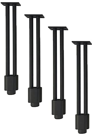 CHEWYNP Möbelbeine Metall Möbelfüße Tischbeine Aluminium Füße Tischgestell Tischbeine Doppelstütze Möbelbeine, für Bürotisch Bartisch Schreibtisch Schwarz 4 Stück (30cm)