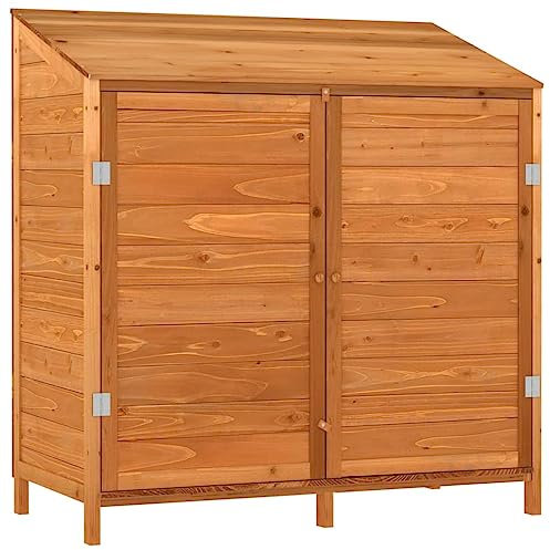 vidaXL Remise de Jardin Abri de Jardin Hangar de Stockage Remise à Outils à Articles Ménagers Extérieur Marron 102x52x112 cm Bois de Sapin Solide