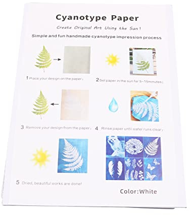 VOANZO24 Fogli di Carta per Stampa Solare Carta cianotipica A5 Carta da Disegno Solare Sensibilità Natura Carta da Stampa per Bambini Adulti Arte Artigianato Progetto Fai da Te