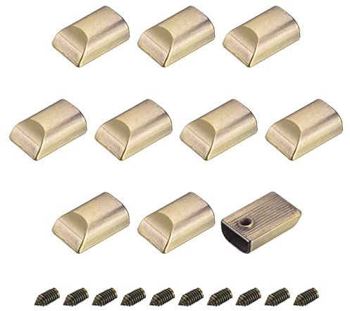 sourcing map 10Pcs Métal Fermeture éclair Bouchons, Rectangle Tirez Extrémités Supérieures Clip Queue Rechange avec Vis pour Bricolage Artisanats, Sac, Bagages, Bronzé