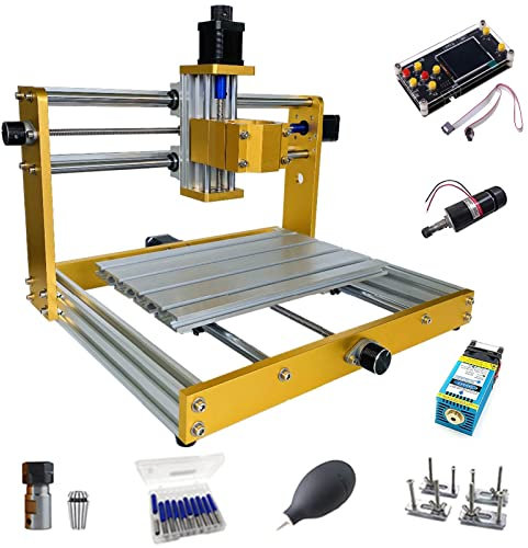 CNC Routeur 3018 Plus Machine De Gravure 3 Axes GRBL Commande ER11 Graveur Fraiseuse Machine De Gravure Et De Découpe Laser Pour Plastique Bois Acrylique PVC PCB DIY Gravure,300w,15W Laser Head