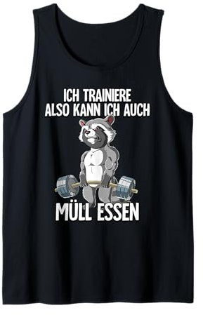 Kraftsport Geschenk Waschbär Bodybuilding Fitness Gym Tank Top Schwarz S