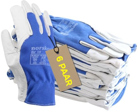 norskog FIR Arbeitshandschuhe Lederhandschuhe für Herren Handschuhe Schutzhandschuhe Gartenhandschuhe Montagehandschuhe Bauhandschuhe Lagerhaus Garten Baustelle LKW-Fahrer Heimwerker 6 Paare Gr. 11
