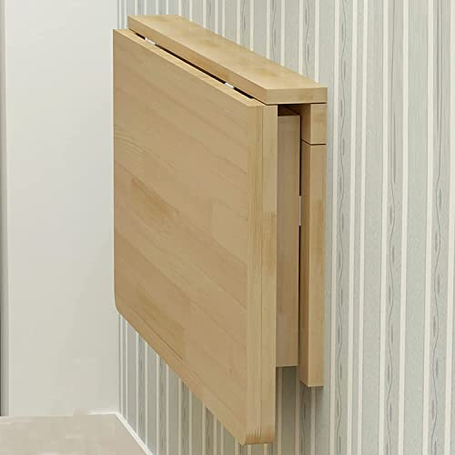 URBERY Wandklapptisch aus Holz,platzsparender Wandklapptisch,Kiefernholztisch,Wandklapptisch,Computertisch,Esstisch,Klapptisch (75x50cm/30x20in)