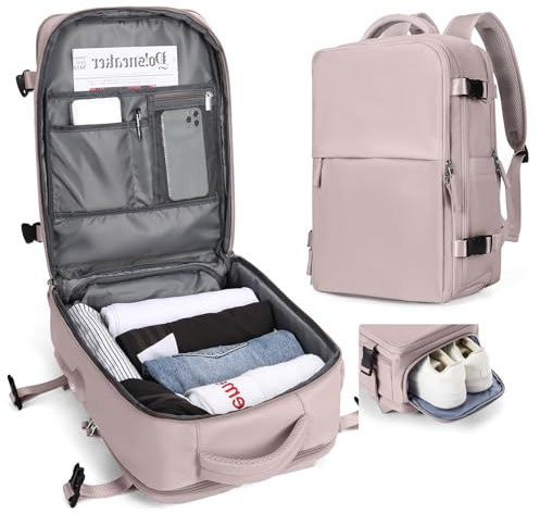 SZLX Ryanair Handgepäck Rucksack Reiserucksack Handgepäck Flugzeug für Damen Herren, Laptop Rucksack 14 Zoll Wasserdicht Handgepäcktasche Flugzeug Rucksack Untersitz Kofferrucksack mit Schuhfach