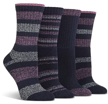 Spairs Women's Cushioned Boot Socks Crew Length 4 Pair UK 4-8 | Arch support, breathable performance yarn, soft, comfortable, ideal for walking & outdoor wear