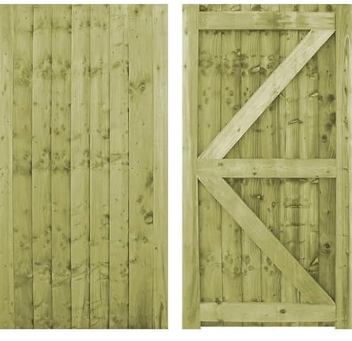 Wooden Featheredge Garden Gate Pedestrian Gate Wooden Pressure Treated 6ft 180cmgates, (180cm High x 60cm Wide x 6cm Deep)