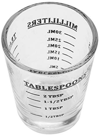 Glass Measuring Cup, Liquid Measuring Cups Small Measuring Cup Oz/Ml/Teaspoon/Tablespoon 4 Scales 1ounce 30ml Kitchen Tool