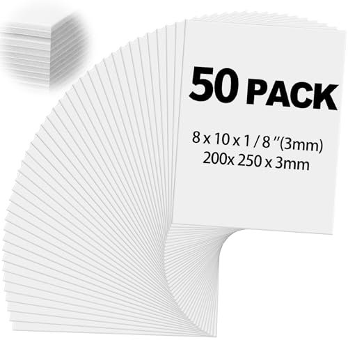 Frienda 50-pack skumbrädor 20 x 25 cm skumkärna bakbräda 1/8 tum tjocklek skum affischbrädor för projekt skumbrädor presentationstavla för skolhantverk kontor konstprojekt (vit)