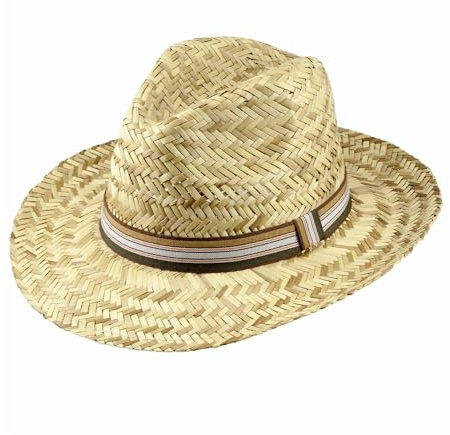 Scheibler Workwear – Strohhut Tom Herren – klassischer Trilby Hut aus Stroh – Sonnenhut für den Sommer – verfügbar in den Größen 58/60-61/62 (Beige)