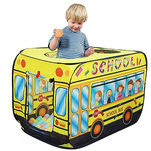 Camiraft Kids Pop Up Tent Foldable Play Tent Set Up Free Baby Tunnels Pop Up Crawling Bus Toy Indoor Outdoor Play Equipment Play Tent Truck Portable Play House for Girls Boys