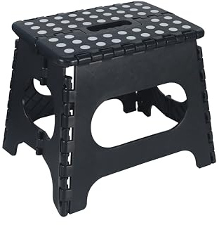 DIVID® Faltbarer Klapphocker 27cm (M) |Klapphocker|Duschhocker|Faltbar und Tragbar|130kg Belastbarkeit|Geeignet für Küche,Haushalt,Bad,Garten und Camping (Weiß)