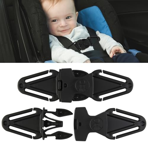 2 Anti Escape Car Seat Safety Clip,Automotive Children Seats Secure Lock | Adjustable Child Safety Chest Strap to Prevent Kids Taking Their Arms Out for Home Outdoor High Chairs Strollers