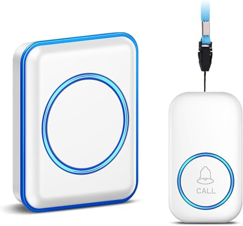 Personal Call Bell Elderly Alarm Call Button Nurse Alert Patient Help System for Home/Personal (1 Button+1 Plug in Receiver)