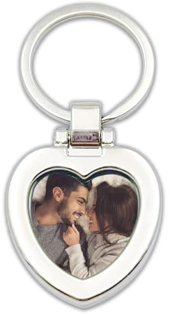LUODAN Porte-clés personnalisé avec photo, porte-clés avec photo, porte-clés couple, porte-clés bricolage, anneaux porte-clés en acier inoxydable, porte-clés bonbonnière familial