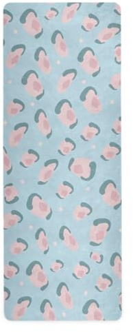 Tapis de yoga imprimé léopard bleu poudré antidérapant pour yoga chaud imprimé, caoutchouc naturel antidérapant, tapis de yoga tapete para ejercicio 180,3 x 66 cm