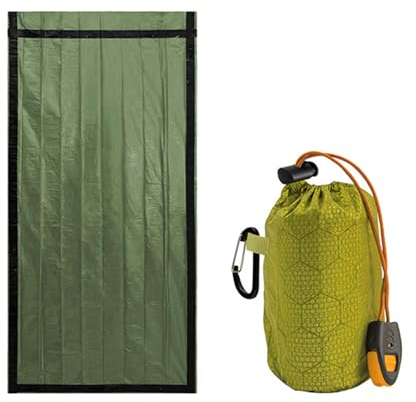 ZBIianxer Notfall Biwaksack Aluminiumfolie Überlebens Schlafsack Warmes Schlauchzelt Überlebens Biwaksack wasserdichte Notfalldecke