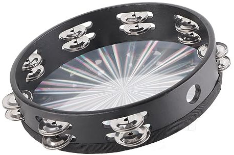 Tambourin en Bois ABS et Acier Inoxydable à Double Rangée, 16 Paires de Jingles en Métal, Son Clair, Son Clair, Tambour Portable, Cloche de Tambour, 10 Pouces, Idéal pour Les