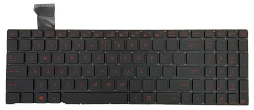 Table-King Clavier de rechange rétroéclairé avec distribution américaine pour Asus GL552 GL552J GL552V GL552VL GL552VL GL552VW GL552VX GL552JX ROG GL752 GL752V G771 ZX50 Red Letter