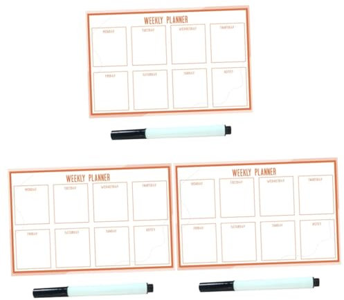 OSALADI 3stücke Selbstklebender Wochenplaner Whiteboard Mit Abwischbarer Oberfläche Kreativer Kalender Für Erwachsene Zur Organisation Von Terminen Und Aufgaben