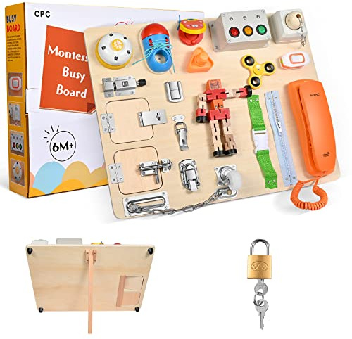 MINENICE Busy Board per imparare le abilità motorie e le abilità di vita di base per bambini occupati, giocattolo educativo prescolare, regalo per ragazzi o ragazze