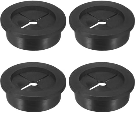 M METERXITY 4-Pack Rubber Grommets for Wiring 35mm Desk Grommet Double-Sided Flexible Cable Cord Grommet Desk Hole Cover for Cables/Wires Through Protection Cable Grommet [Black]