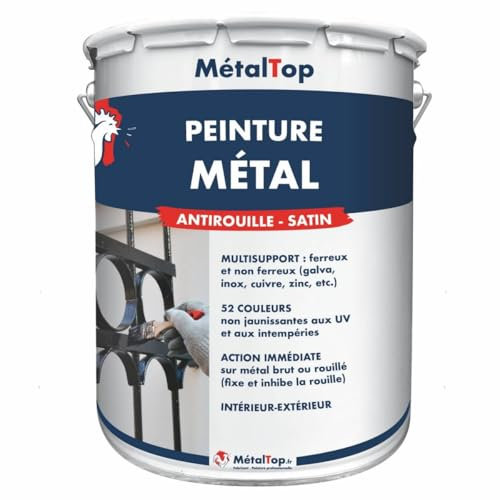 Metaltop - Peinture Metal - Jaune zinc - RAL 1018 - Pot 1 L