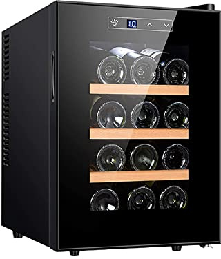 IUBGFTO 12 Bottle Wine Cooler Dual Zone Built in or Freestanding Fridge Wine Refrigerator with Compressor Cooling System Tempered Reversible Glass Door Silent shock absorption