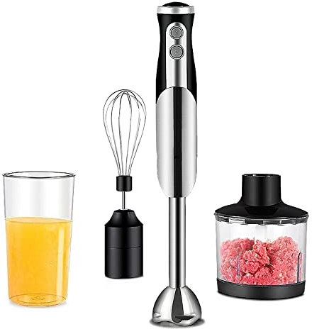 7LiuYueFei6 Mixeur Plongeant Multifonction 3 en 1, mixeur Plongeant en Acier Inoxydable, sans BPA, idéal pour Les soupes, Smoothies, purées et Aliments pour bébés.