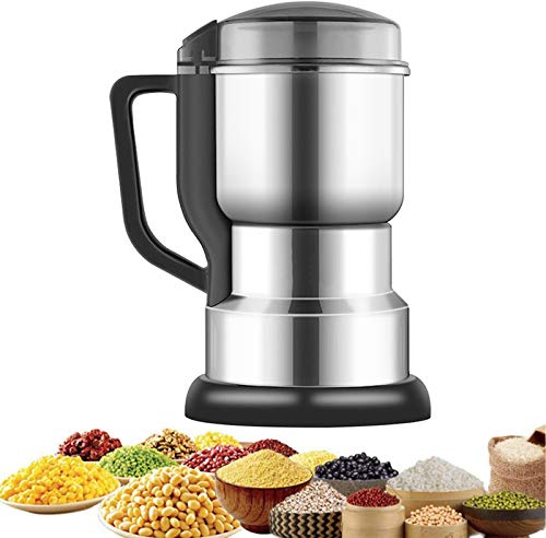Molinillo de café eléctrico, potente cuchilla de acero inoxidable, para especias, pimienta, hierbas, tuercas molinillo de café molinillo eléctrico molinillo de especias, bajo ruido, almacenamiento