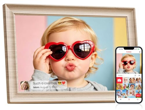 Frameo WiFi Digital Photo Frame 10.1 Inch - 1280x800 HD IPS Touch Screen Picture Frame Electronic, 32GB Memory, Auto Rotate, Wall Mountable, Digital PictureFrame for Sharing Photos and Videos
