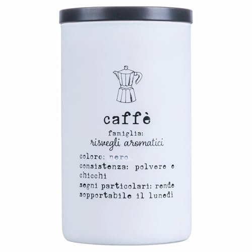 Villa d'Este Home Tivoli 1996 Barattolo caffè in vetro borosilicato 1 L, coperchio in acciaio inox e plastica PP, Identikit