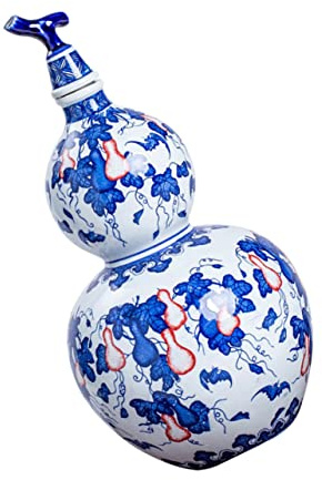 GLEAVI Gourd Design Ceramic Wine Pot Empty Vine Storage Bottle for Home Elegant Table Decor Smooth Edges Safe Ceramic Material for Entertaining Guests