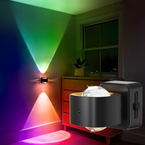 LOHAS-LED Plug in Night Light with Dusk to Dawn RGB & Amber, 11 Colors | 180° Rotatable Nightlight Plug in, Night Light Projector for Hallway, Kid's Room, Game Room, Christmas Decor, 1 Pack