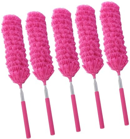 Plumeau extensible en fibre avec tête pliable et tige télescopique ergonomique pour plafond et ventilation d'air Entretien de meubles à grande portée