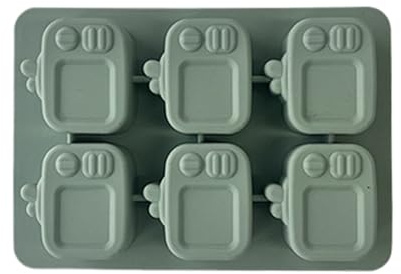 Baoqifong Molde de Hielo - Molde De Silicona Congelador Forma TV,Herramienta para Bebidas con 6 Cavidades y Tapa Accesorio de Fácil Extracción para Jugos Cócteles Vino Champán Hogar Restaurante