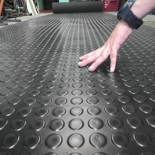 Garagen-Bodenbelag-Rollmatten, Münzgriff-Textur-Gummi-Bodenmatten, schneidbar, DIY-Parkschutzmatte, leicht zu reinigende Gummirolle, 6 m, 2,1 m, 3,4 m, 4,6 m