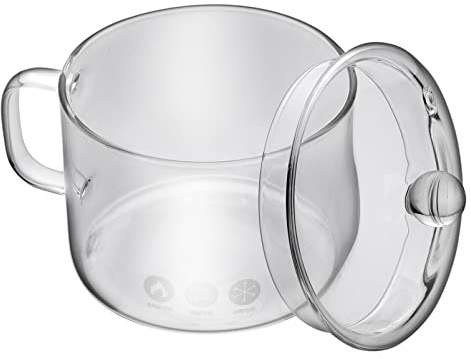 GLJTUO Cacerola De Vidrio para Calentar La Estufa con Tapa, Vaporera para Microondas para Cocinar Cacerola Y Tapa para Microondas,