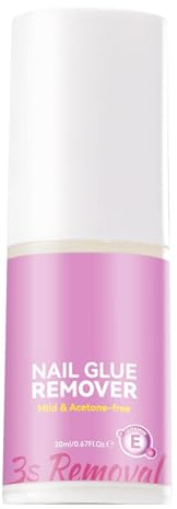 Syengery Removedor De Pegamento Para Uñas Postizas,Spray de 20 ml para Retirar Uñas Postizas - Spray Removedor De Adhesivo | Uso Diario en Manicura y en Casa