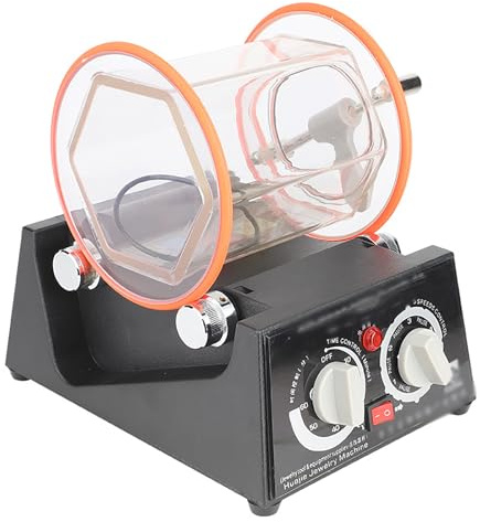Vaso pulidor de joyas con rotación bidireccional y control de velocidad programable para rocas y piedras preciosas